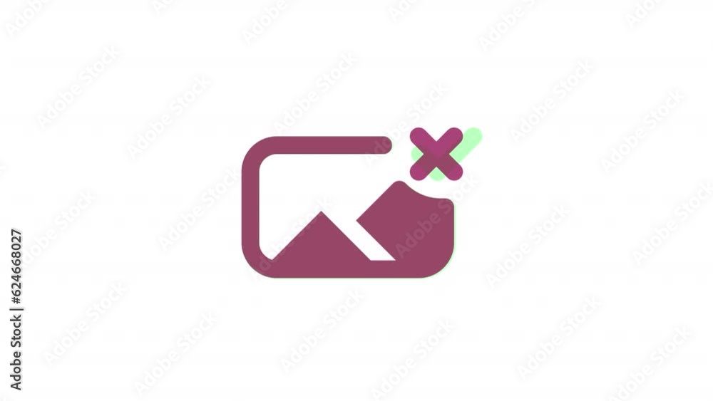Poster animated photo file solid ui icon. correct and wrong image format. filming software. looped hd video