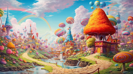 Obraz na płótnie Canvas caramel kingdom background. Generative AI