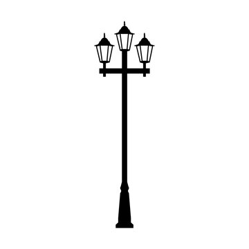 Street light vector icon. Street lighting illustration sign. Flashlight symbol. lamp logo.