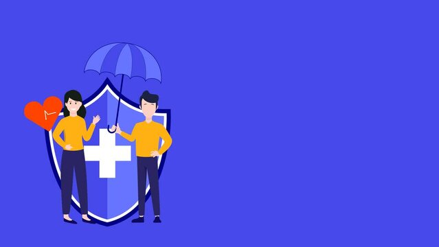 Business insurance animation shield protection