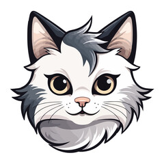 Obraz premium kitten vector in blue color,cat illustration,cute cat sticker,editable,print ready stickers