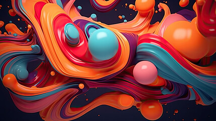 Obraz premium Colorful abstract lines background painted with vibrancy - a dynamic infographic web illustration with captivating motion blur