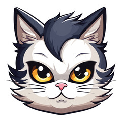 kitten vector in blue color,cat illustration,cute cat sticker,editable,print ready stickers