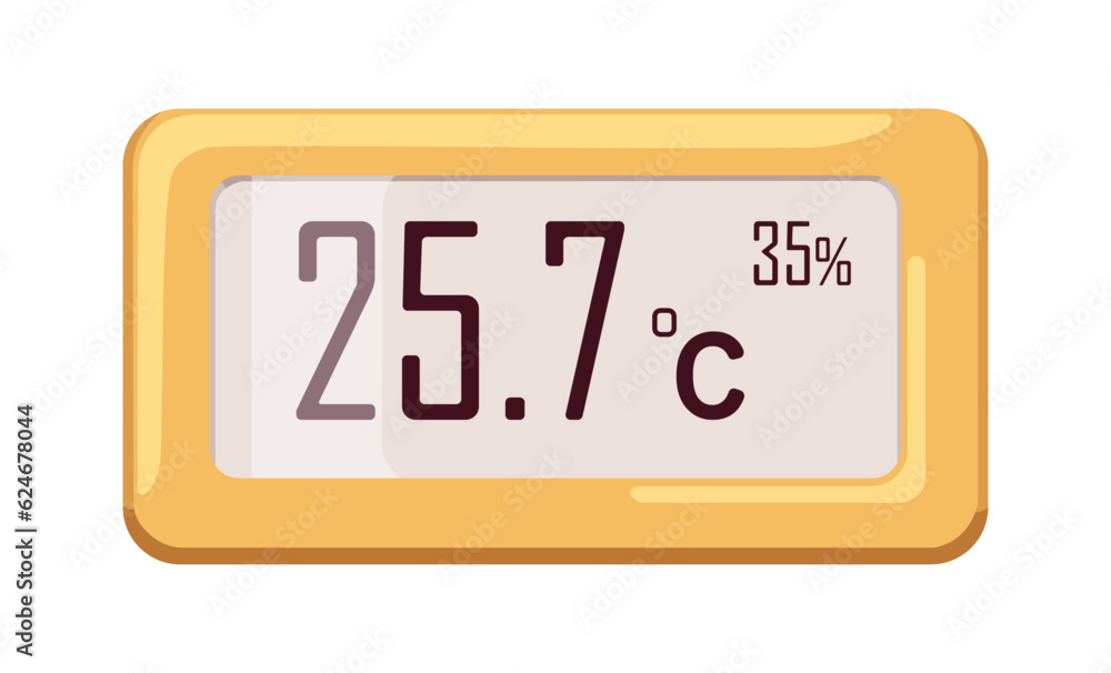 Poster air humidity and temperature sensor with digital screen, display. electronic thermometer for measuri