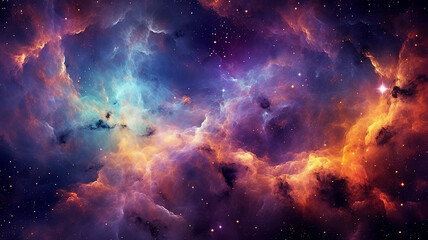Obraz premium galaxy cosmos abstract multicolored background. Generative AI