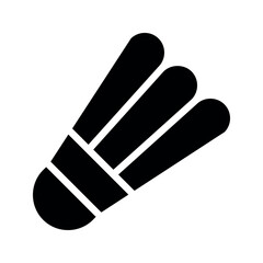 Illustration vector graphic icon of Shuttlecock. Solid Style Icon. Sport Themed Icon. Vector illustration isolated on white background. Perfect for website or application design.