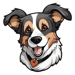 Cute brown and black color dog sticker,puppy drawing,illustrator dog print,eps editable,Doodle style drawing.