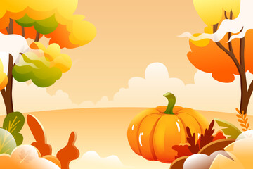 Beginning of autumn solar terms and autumn outing, autumn farmers have a bumper harvest of grain vector illustration