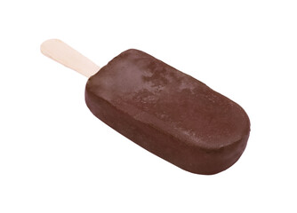 Delicious glazed ice cream bar isolated on white