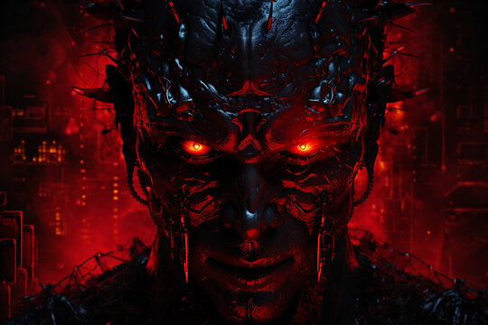 Artificial Intelligence: Evil KI. AI Generated.
