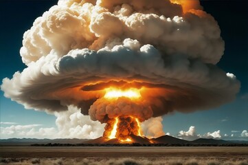 A powerful image of a mushroom cloud, a reminder of the destructive power of nuclear testing.
Created with generative AI