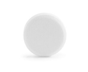 One round pill on white background. Medicinal treatment