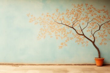 Naklejka na ściany i meble Monochromatic Tree Wallpaper Design, Generative AI