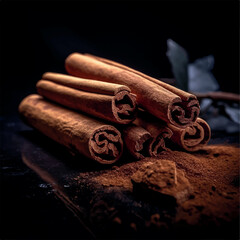 Realistic closeup photo of cinnamon