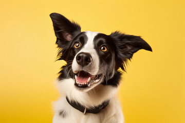 Happy Border Collie Looking Up - Generative AI.