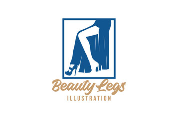 Beauty Sexy Woman Girl Lady Legs for Model or Body Care Icon Illustration Vector
