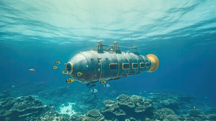 Bathyscaphe for deep-sea diving. Study of underwater flora and fauna. Laying and control of communications and gas pipelines