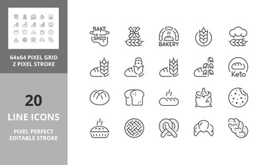 bakery 64px and 256px editable vector set