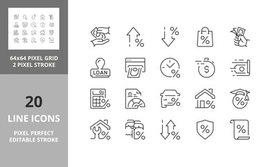 loan 64px and 256px editable vector set