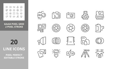 photography 64px and 256px editable vector set