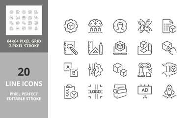 product development 64px and 256px editable vector set