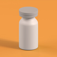 Monochrome Bottle on Orange Background, 3d Rendering