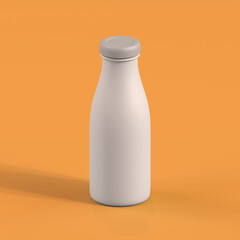 Monochrome Bottle on Orange Background, 3d Rendering