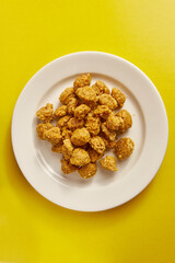 Balls of beeswax after squeezing honey. Beekeeping product.