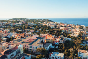 Obraz premium Roofs of the colored houses of Procida