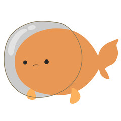 cute goldfish astronaut in space