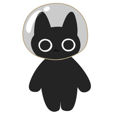 cute black cat astronaut in space