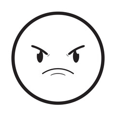 emoji angry outline face cartoon cute