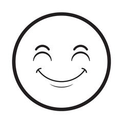 emoji smile outline face cartoon cute
