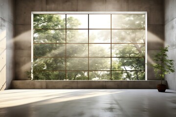 Contemporary Modern Loft Style Empty Space Interior. Generative AI
