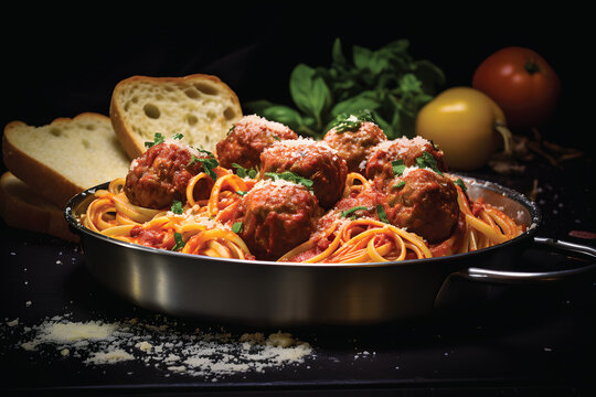 Italian Meatballs and spagetti.GenerativeAI.