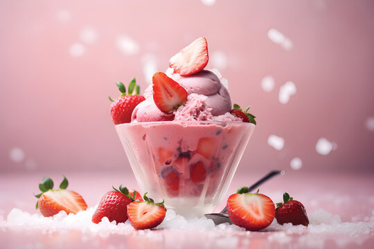 strawberry bingsu icecream.GenerativeAI.
