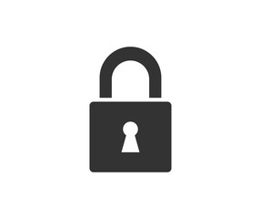 Lock icon, padlock silhouette. Lock icon simple design vector design and illustration.
