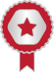 silver medal badge icon illustration