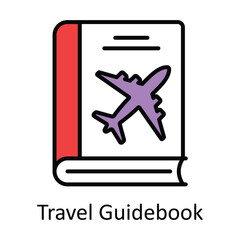 Travel Guidebook Filled Outline Icon Design illustration. Map and Navigation Symbol on White background EPS 10 File