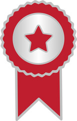 silver medal badge icon illustration