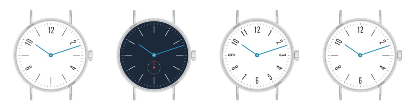 Watch. Iconic, original clock designs vector illustration drawings. watch vector icon black isolated