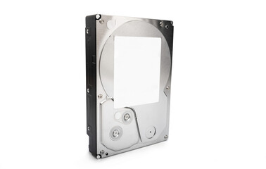 Hardware disk HDD datum for computer PC isolated on white background. Hard drive technology storage...