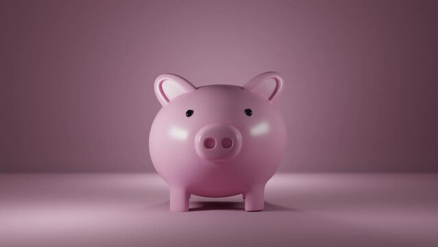 Saving for a Bright Future: Piggy Bank Collecting Coins