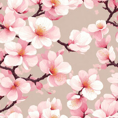 cherry blossom pattern background. AI Generative. 