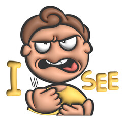 I see cartoon man gesture 3d