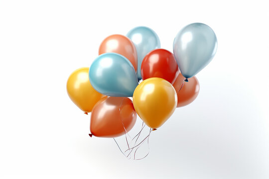 a bunch of balloons on a white background. Generative AI