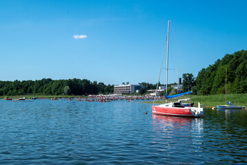 Fototapeta na wymiar Boszkowo summer resort village near Leszno in Poland Dominickie lake