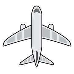 illustration of airplane top view