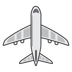 illustration of airplane top view