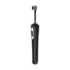 Toothbrush vector black icon. Vector illustration electric brush on white background. Isolated black illustration icon of electric toothbrush .